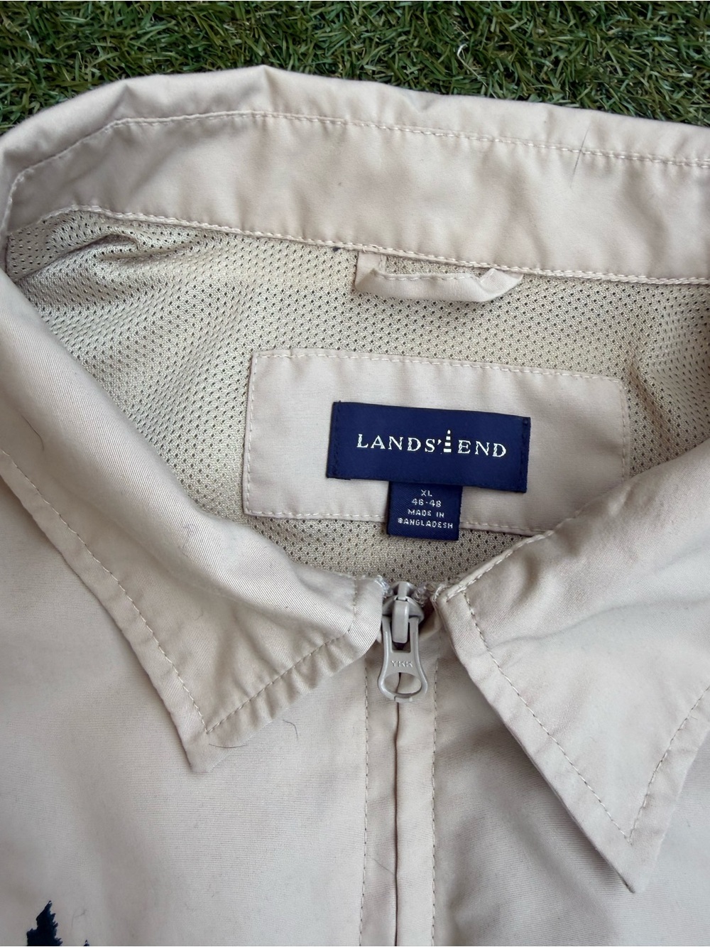 Land's End Cream Zip-Front Jacket with Small Embroidered Logo - Size XL - Picture 3 of 6